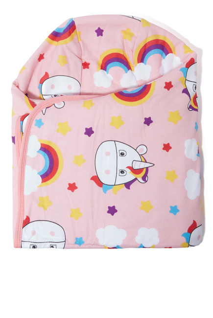 Unicorn Printed Two-Sided Hooded Towel